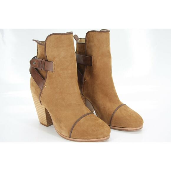 Rag & Bone Brown Suede Kinsey Cap Toe Ankle Boots Size 35 New Heels Women's Sz - Picture 6 of 12